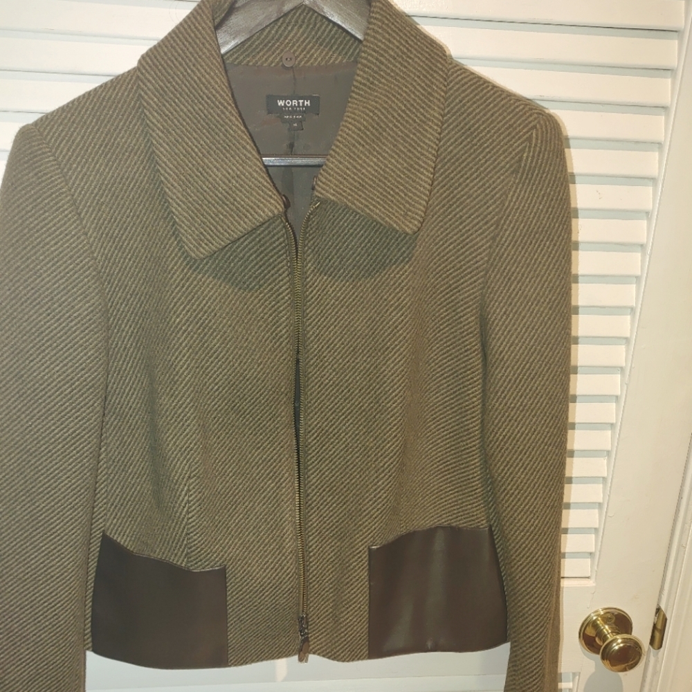 Worth wool front zipper jacket